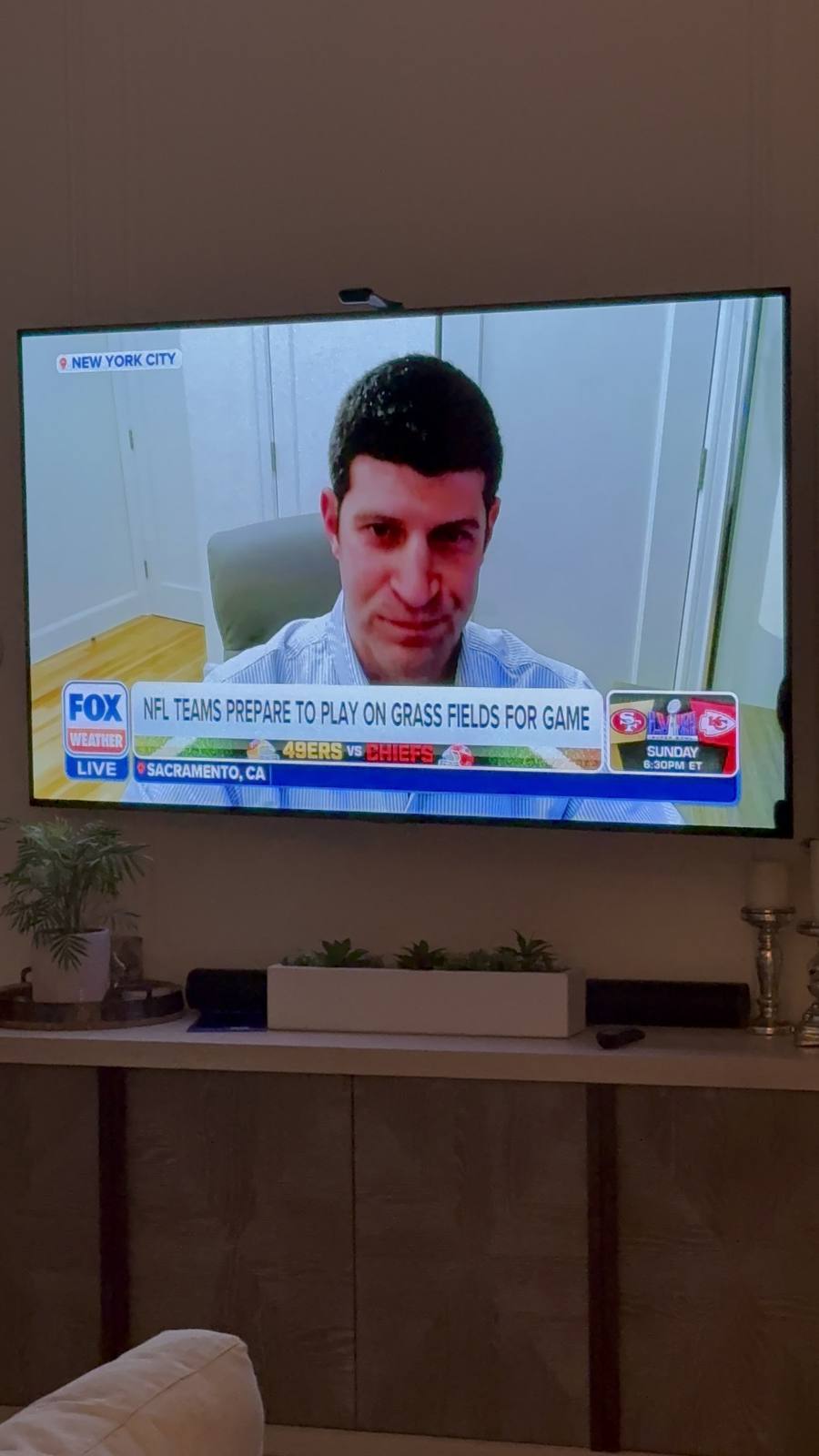 Dr. Goldwaser appearing remotely on FOX Weather