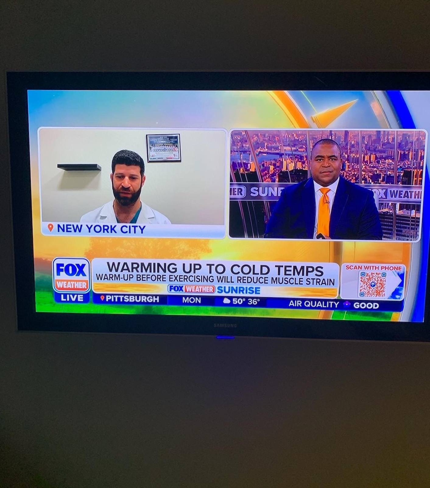Dr. Goldwaser on FOX Weather Sunrise for a segment titled Warming Up to Cold Temps